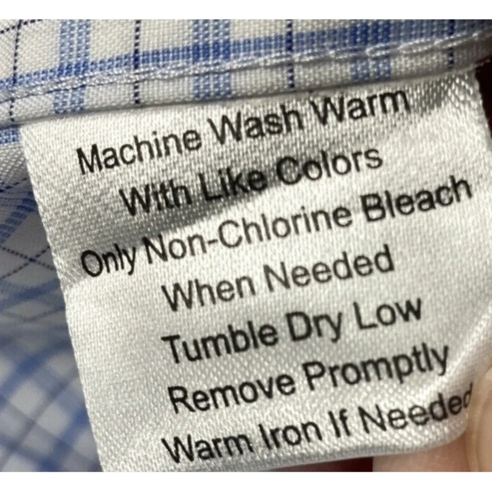 Joseph Abound Shirt Mens 18 1/2 34-35 Blue Long Sleeve Button No Iron Classic
